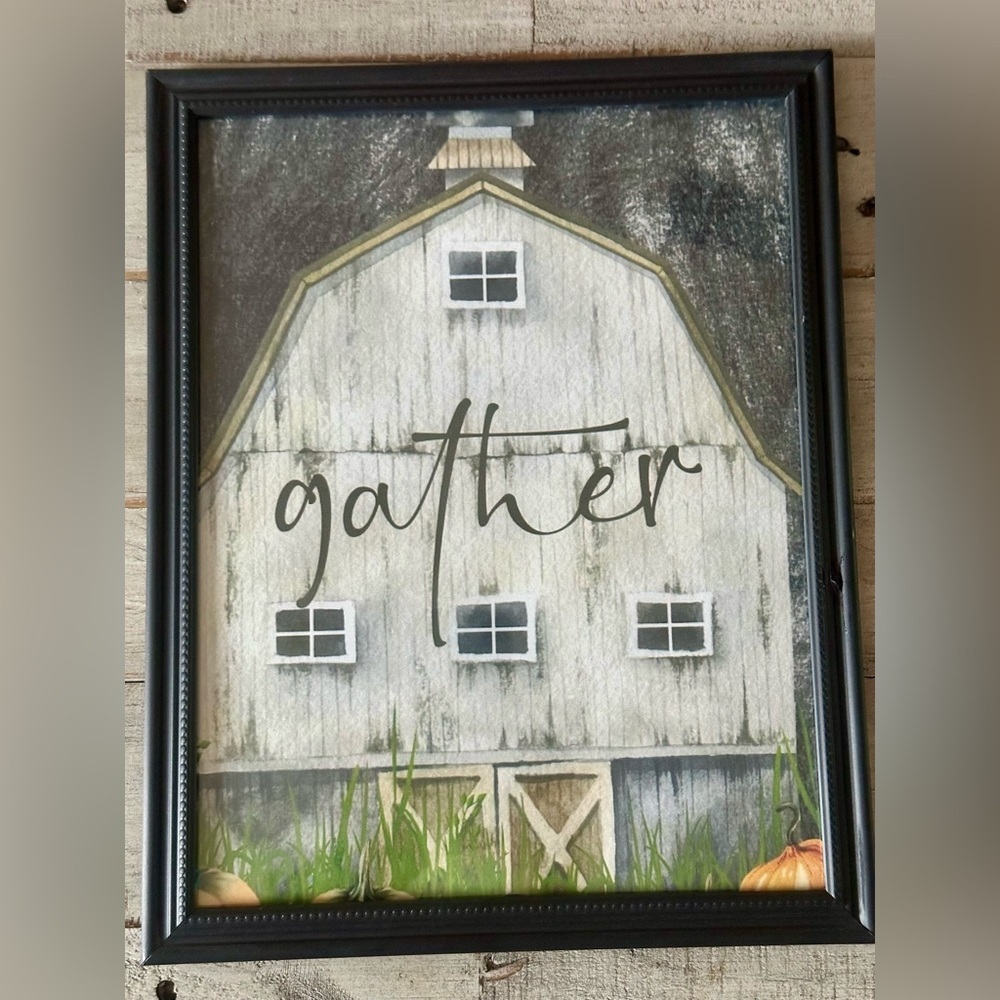 Fall Farm Print | Fall Wall Art | GATHER Framed 8x10”Print | Rustic Barn Art |